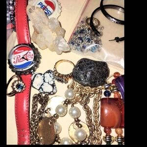 HUGE Jewelry Variety Bead Craft Lot & Crystal Rocks